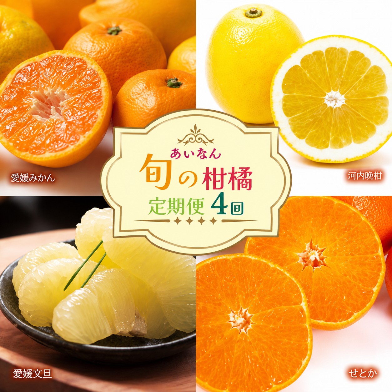 【ふるさと納税】【先行予約：限定20箱】【定期便 全4回】 あいなん 旬の 柑橘 定期便 (12月 愛媛みかん 約5kg / 2月 甘平 約5kg / 3月 完熟文旦 約4kg / 4月 河内晩柑 約5kg) 旬の果物 詰め合わせ 高級 こだわり農家 エニシトラス 先行予約 数量限定 愛媛県 愛南町