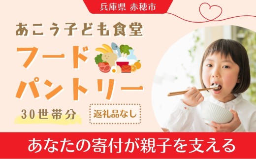 【 思いやり型返礼品 】 ひとり親家庭応援 食品パック 寄付チケット 30世帯分 食材支援 子ども食堂 食事 チケット 寄付 支援 寄付型 寄贈型