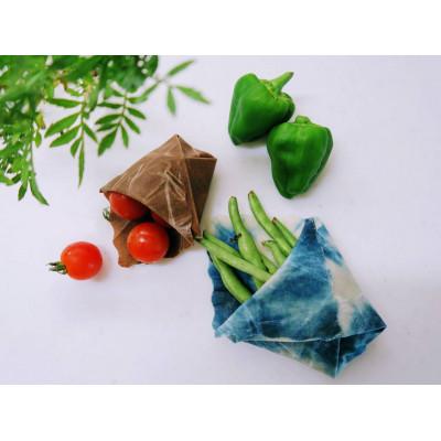 ふるさと納税 福崎町 藍染草木染めエコラップS,M2枚セット(D草木染め/緑、茶セット) |  | 02