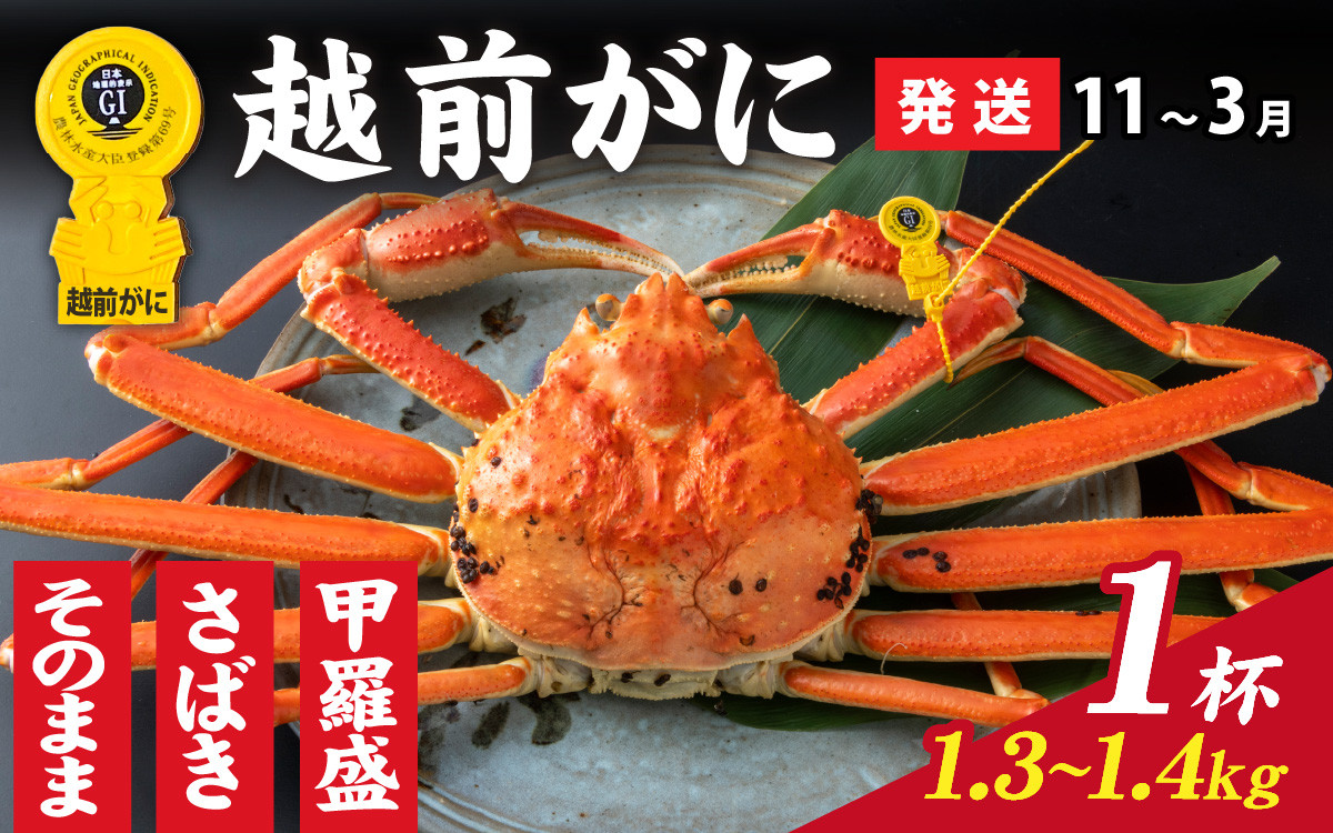 
            【先行予約】選べる！美味しさ直送【成前特選】越前かに（1.3kg～1.4kg）×1杯【11月～3月発送】  [P-028051] / 福井県 福井 オス 雄 ズワイガニ ボイル 冷蔵 越前ガニ 越前がに 越前カニ ずわいがに ずわい蟹 かに カニ 蟹 指定 茹で 甲羅盛り 甲羅盛 すがた 姿 チルド 越前蟹 ずわい ズワイ 茹で蟹 茹で むき身
          