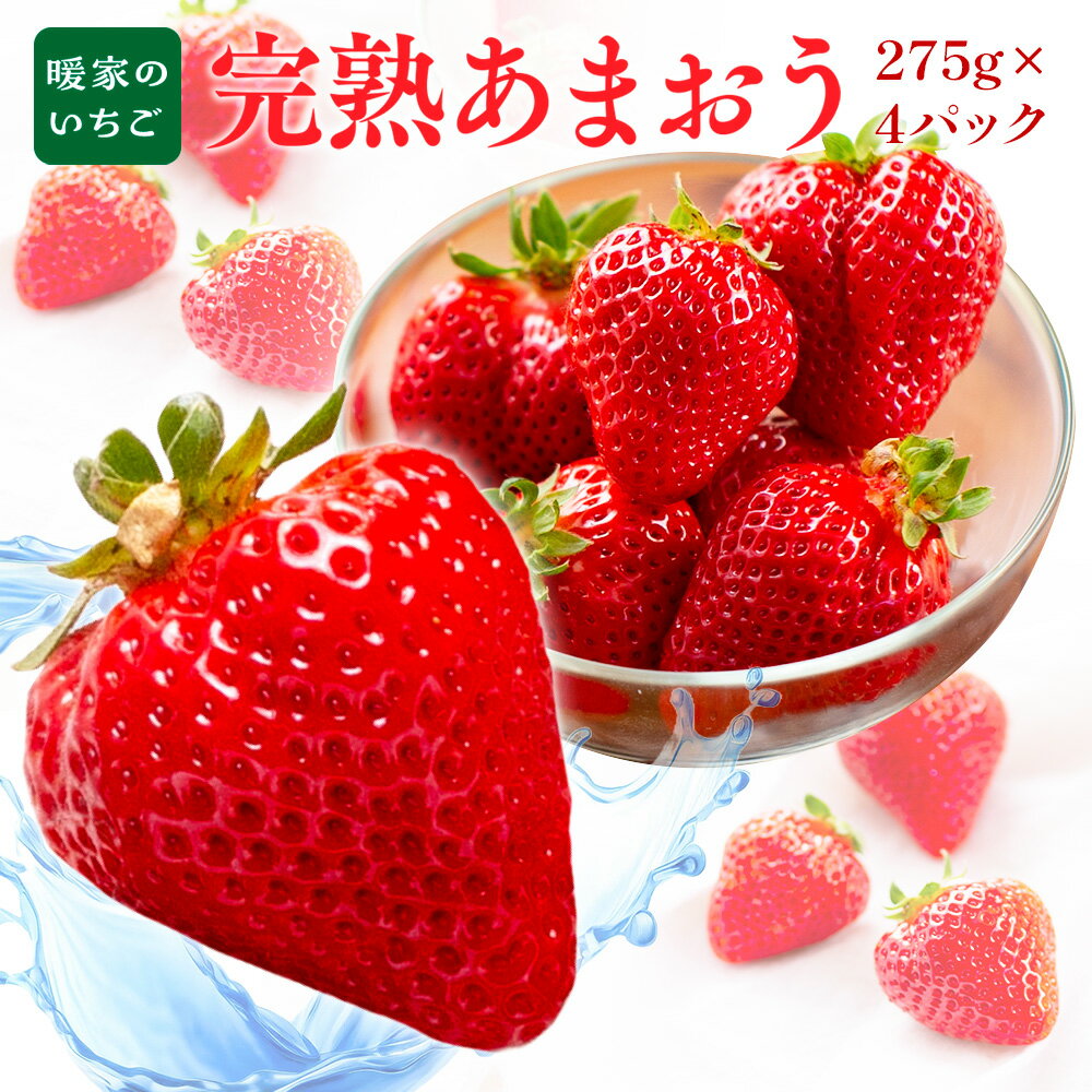 【ふるさと納税】 暖家のいちご 完熟あまおう 275g×4パック 3月中旬以降順次発送 送料無料 あまおう いちご 名産品 果物 AB004