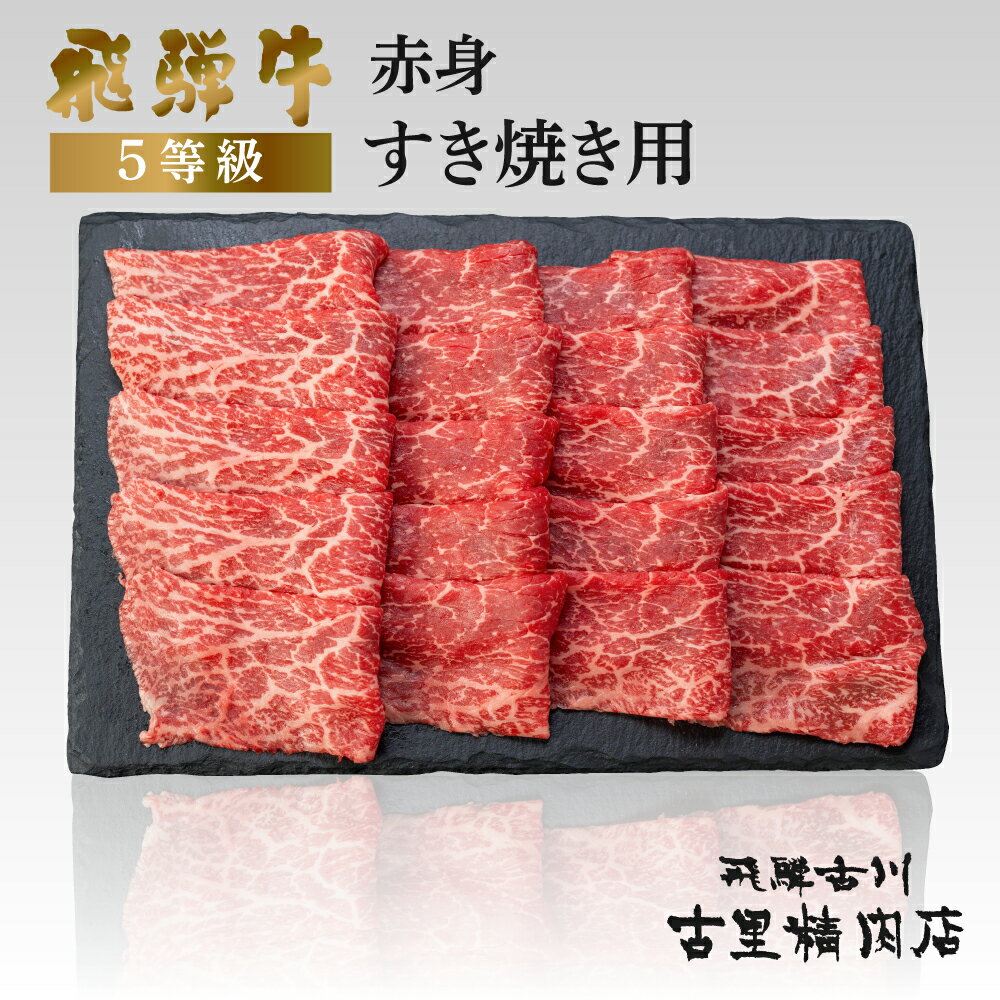 【ふるさと納税】飛騨牛 5等級 赤身 すき焼き用 500g 飛騨市推奨特産品 古里精肉店謹製 牛肉 和牛 肉 すきやき スキヤキ 熨斗掛け 熨斗掛け 希少部位 高級 すき焼き 鍋 冬 飛騨牛 飛騨市 [Q2283] 34000円