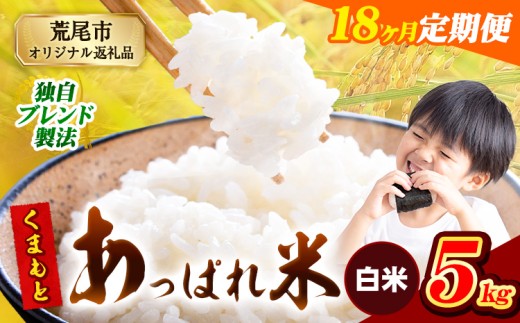 【18ヶ月定期便】熊本県産 くまもとあっぱれ米 ブレンド米 5kg 熊本県産 ふるさと納税 白米 精米 米 こめ ふるさとのうぜい コメ お米 おこめ《お申込み翌月から出荷》