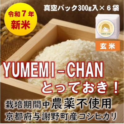 先行受付　R7年産新米コシヒカリ　YUMEMI-CHAN とっておき!　玄米300g×6袋　農家直送【1636729】