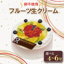 【ふるさと納税】 フルーツケーキ 4～6号 アレルギー対応 卵 不使用 ケーキ クリーム イチゴ オレンジ キウイフルーツ 桃 ぶとう さくらんぼ パイナップル 洋菓子 焼菓子 デザート スイーツ チョコ 果物 フルーツ 誕生日 記念日 内祝い 送料無料 徳島県 阿波市 CAKE EXPRESS