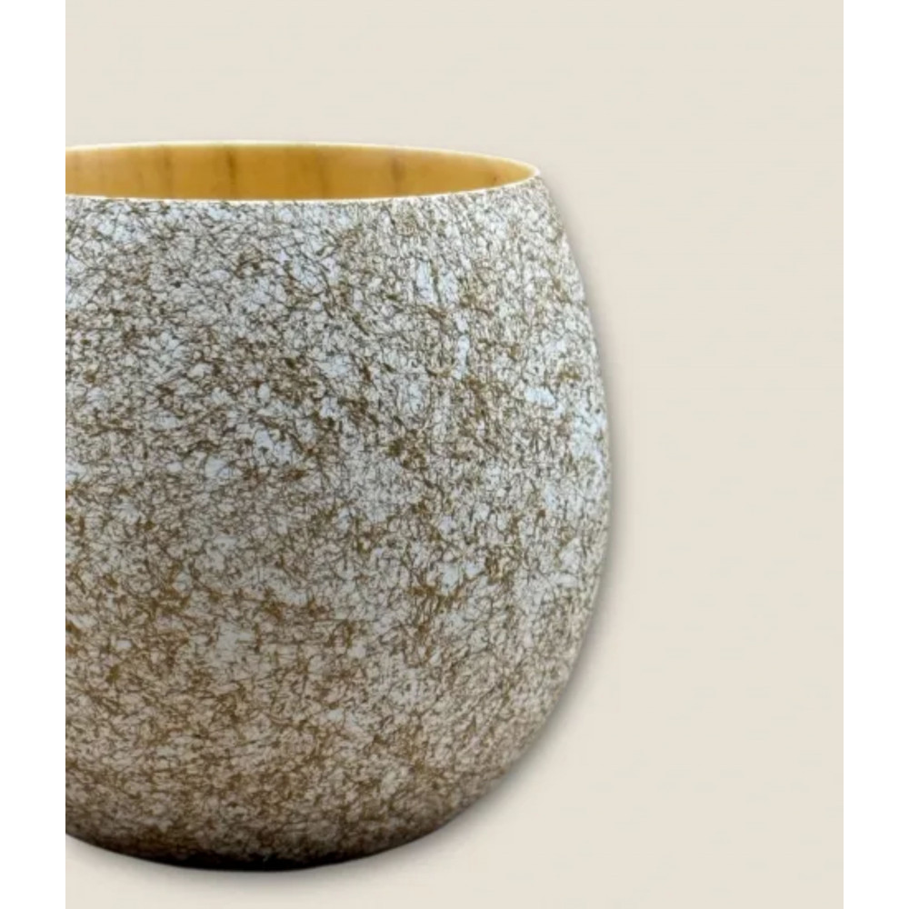 木製 エッグカップ 乱糸マット仕上げ 純白［NF121］