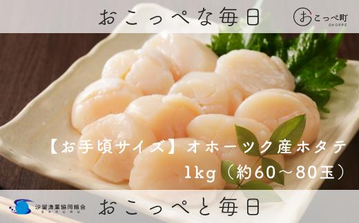 
            【お手頃サイズ】オホーツク産ホタテ玉冷1kg（約60～80玉入り） 
          