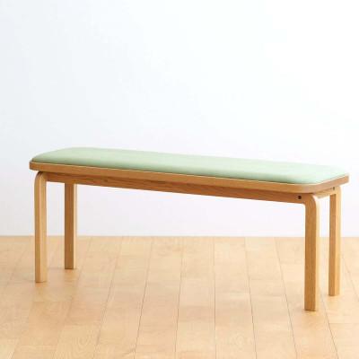 ふるさと納税 府中市 府中市の家具　コッコベンチ　オーク材/生地:ラムース(グリーン)(組み立て式)