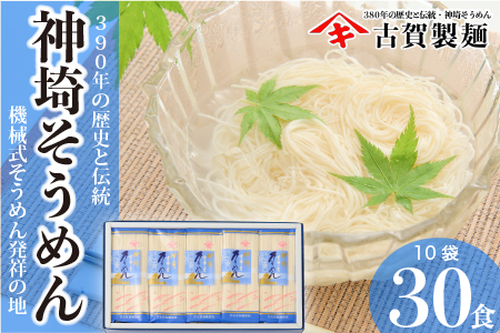 佐賀県特産品 神埼そうめん 10入 【そうめん 乾麺 神埼そうめん 特産品  御中元 夏 自家用】(H014124)