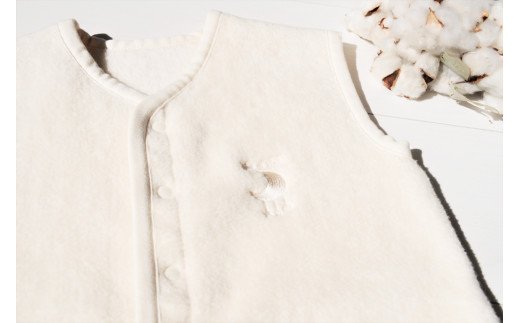 綿毛布 スリーパー (Sサイズ) オーガニック綿使用 2way仕様で暖か 毛布の町 (泉大津産)｜ 毛布 ベビー ロンパース 肌にやさしい 綿 コットン 天然素材 天然繊維 贈答品 出産 睡眠 ギフト