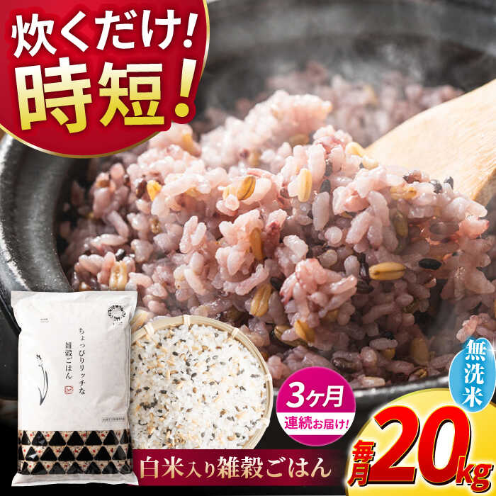 【ふるさと納税】《 新米先行予約 》【全3回定期便】2025年10月より順次発送 水研ぎ不要 雑穀ごはん 無洗米 20kg 【有限会社 農産ベストパートナー】[ZBP154] 雑穀米 雑穀 米 無洗米 無洗 ひのひかり 人気 おすすめ口コミ 送料無料