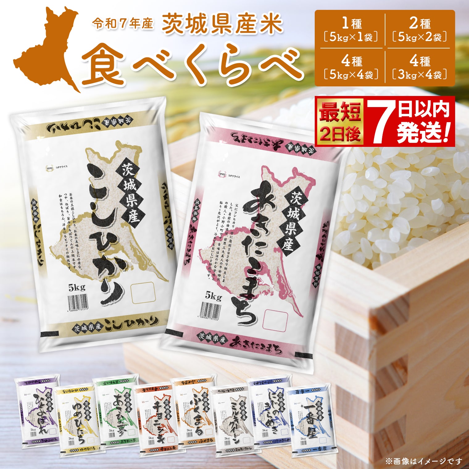 お米4種食べくらべ（ 発送月が選べる! 令和6年産 新米 お米 2種 4種 食べくらべ 5kg 10kg 20kg）