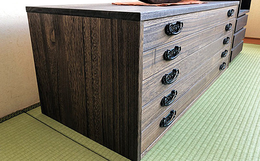 桐たんす 時代仕上げ総桐タンス 5段：C146-010_イメージ3
