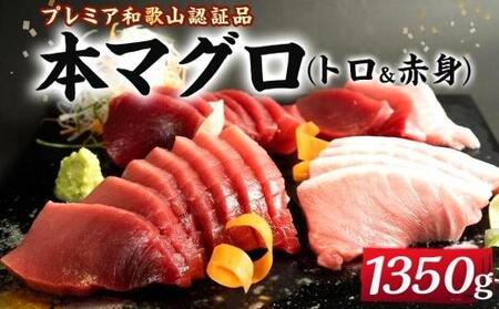 プレミア和歌山認証品 本マグロ（養殖）トロ＆赤身セット　1.35kg【鮮魚 まぐろ マグロ 冷凍 まぐろ マグロ 新鮮まぐろ 特産マグロ 和歌山 本場まぐろ 本場マグロ 鮮魚 マグロ まぐろ 鮮度抜群マグロ まぐろ 魚 産地直送マグロ まぐろ 鮮度抜群マグロ まぐろ 赤身 紀州勝浦まぐろ 紀州マグロ 赤身 マグロ まぐろ 中とろまぐろ 中トロマグロ 赤身マグロ マグロ】