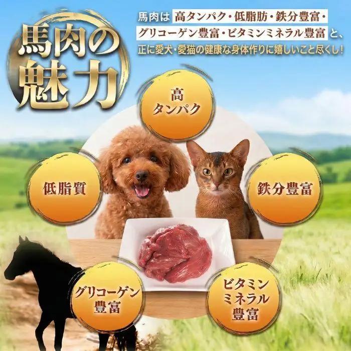 ペットフード　【馬肉切落し】　冷凍・真空包装(250ｇ×4パック)