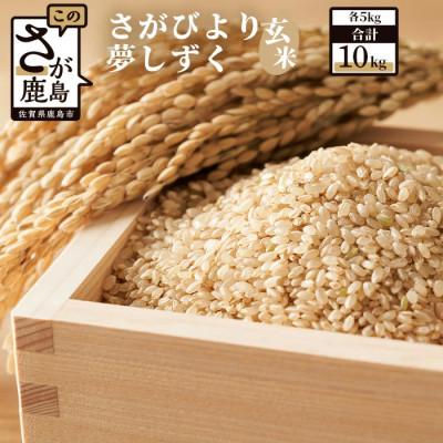 ふるさと納税 鹿島市 【お米マイスター厳選】令和7年産 佐賀県産 さがびより 夢しずく玄米 合計10kg (5kg×2種)