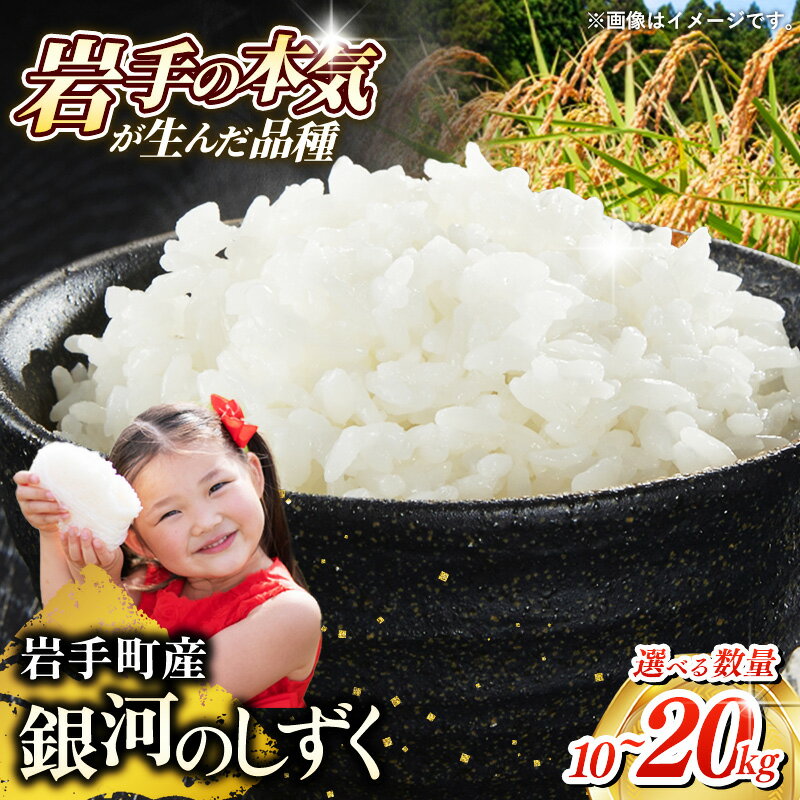 【ふるさと納税】令和7年産 岩手町産 銀河のしずく 選べる容量 ／ 10kg 15kg 20kg ／ 白米 ご飯 米 精米 おこめ 単一原料米 ブランド米 新鮮 おすすめ 送料無料 岩手県 岩手町