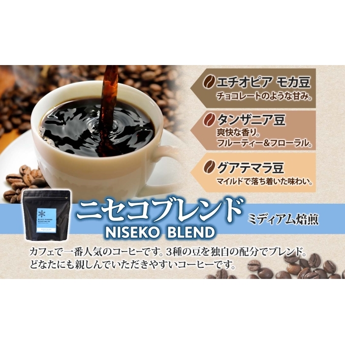 ニセコブレンド コーヒー 豆 400g ミディアムロースト 珈琲 専門店 ドリップコーヒー 豆 小分け 自家焙煎 ミディアム焙煎 グアテマラ豆 グリーンファームカフェ 中煎り珈琲 挽きたてコーヒー _
