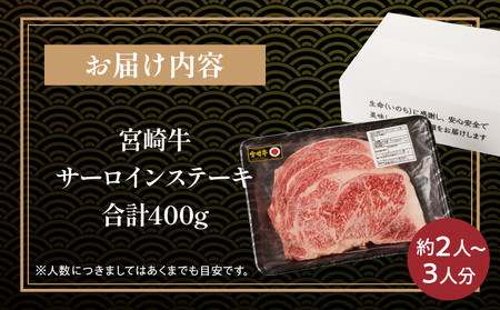 宮崎牛サーロインステーキ 2枚(計400g)　肉 牛