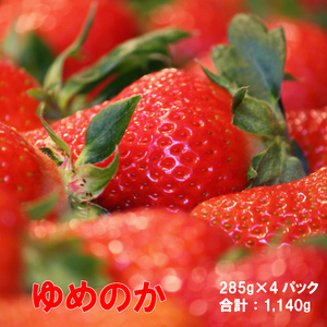 いちご　ゆめのか 285g×4パック　秀品　苺【期間・数量限定】贈答用　＜2026年1月下旬～3月下旬頃発送予定＞