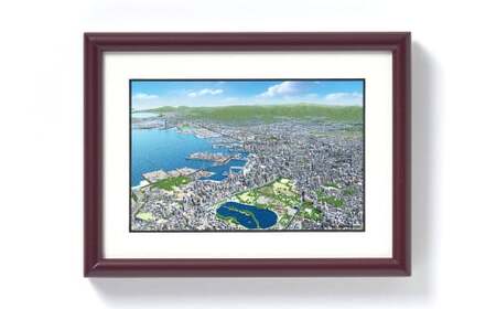 北九州市の地図情報会社のゼンリンが作る「俯瞰図額絵 福岡市 ／ 大濠公園 (キャビネ)」