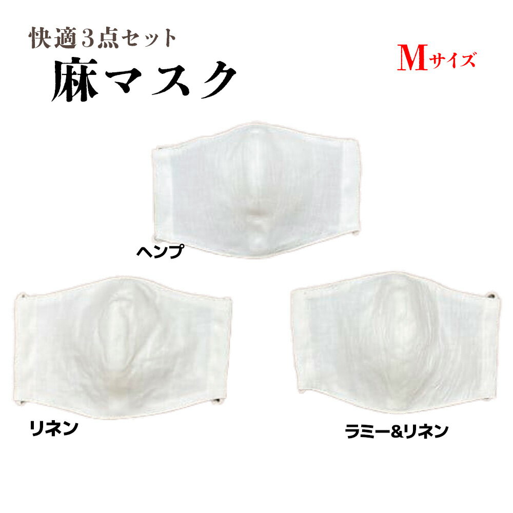 【ふるさと納税】【3種比べる 麻マスク】麻マスク快適3点セットMサイズ AX12