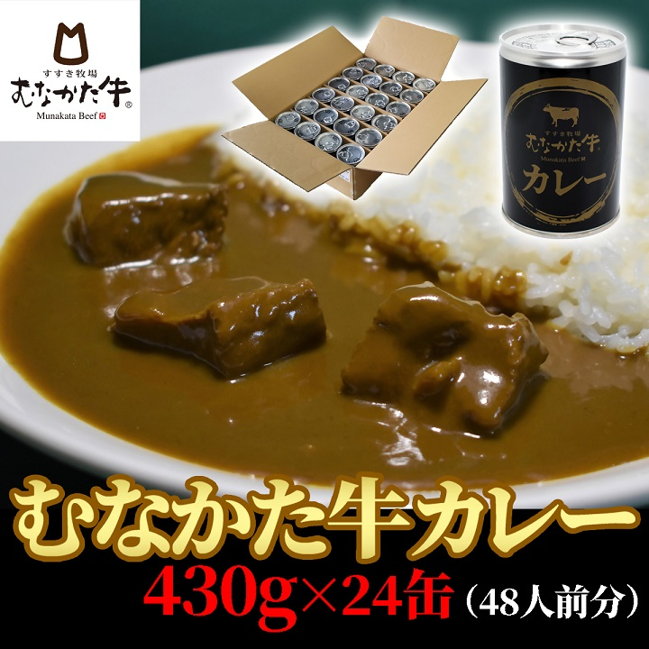 
むなかた牛カレー 24缶（48人前分) 【すすき牧場】_KA1269
