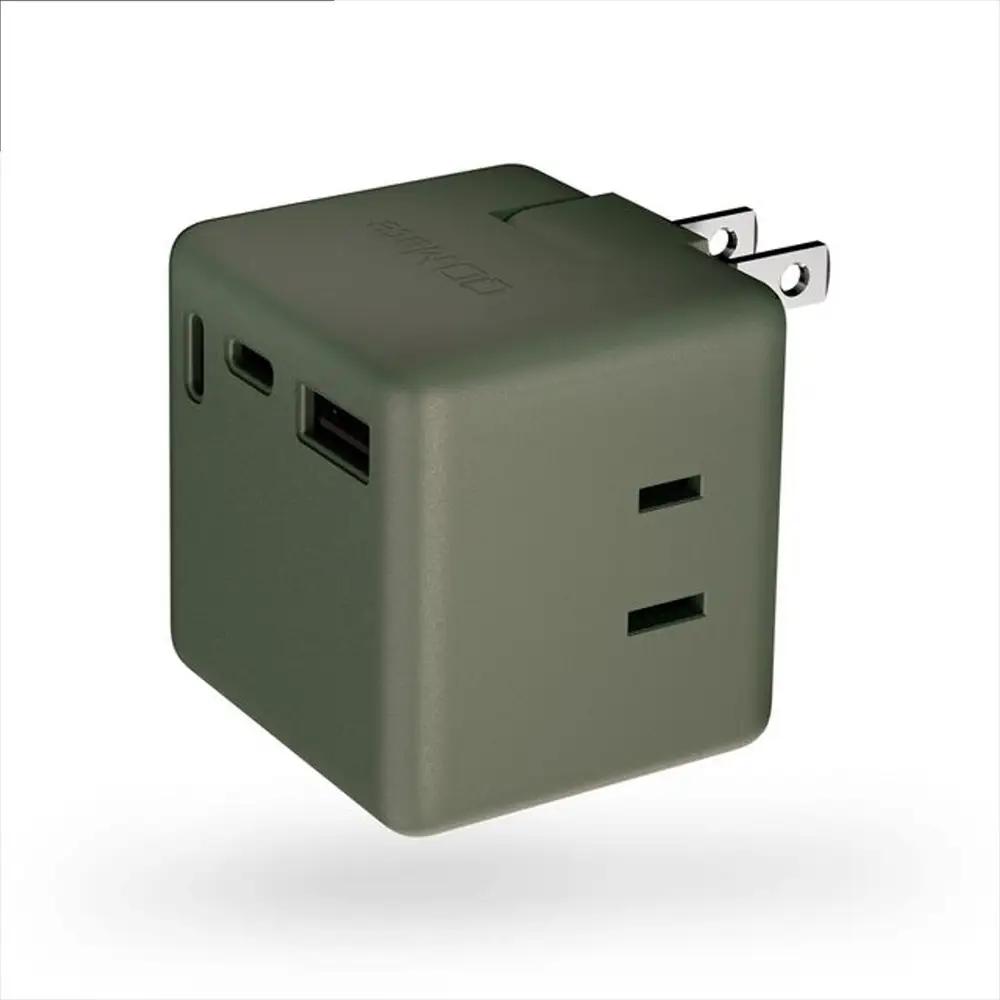 CIO 充電器 電源タップ コンセント マルチタップ 急速充電 USB-C×2 USB-A×1 Mate Tap001 モスグリーン [2688]