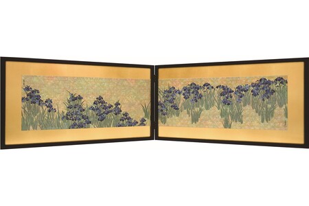 西陣織額屏風「燕子花図」
