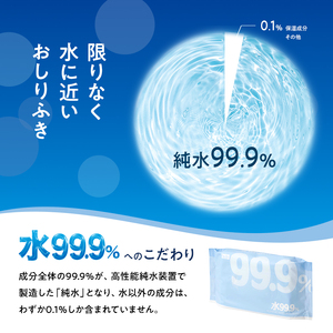水99.9% ふんわりおしりふき（80枚×8P）×2セット 計48個 定期便 3ヶ月 3回 おしりふき シート お尻ふき 新生児 赤ちゃん ベビー 日本製 さらさら 水に近い まとめ買い 裾野市 静岡