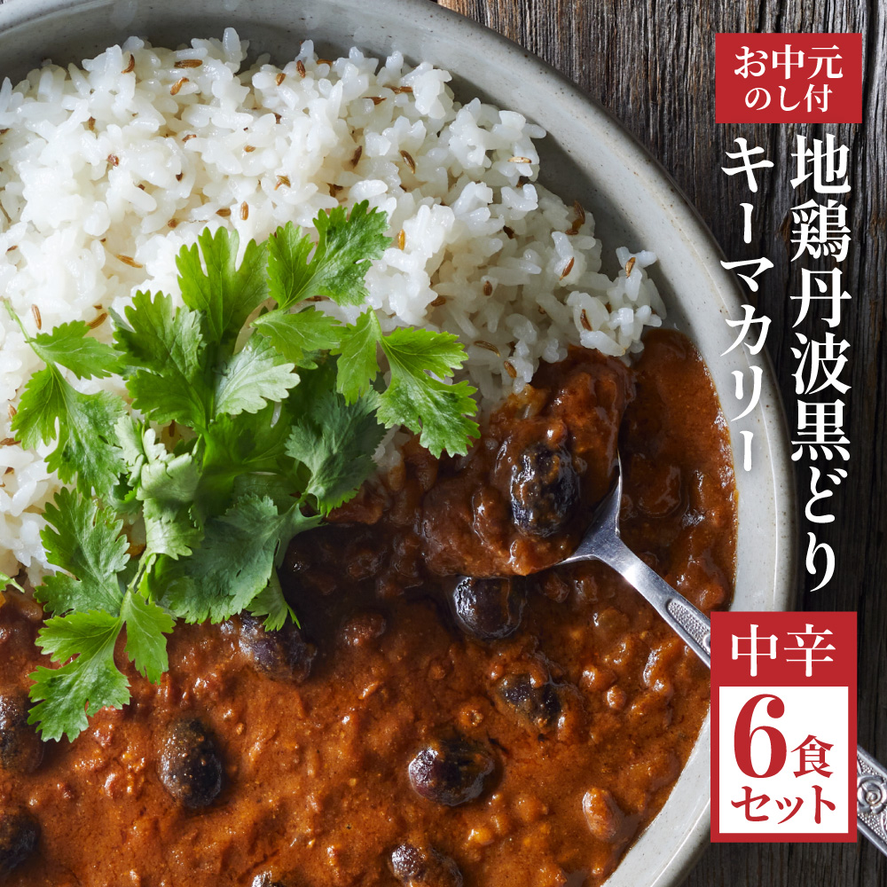 【お中元】地鶏 丹波 黒どりと京都府産黒大豆のキーマカリー 6箱 鶏肉 レトルトカレー 6人前 黒豆 常温 キーマカリー ご当地 丹波山本 チキン 御中元