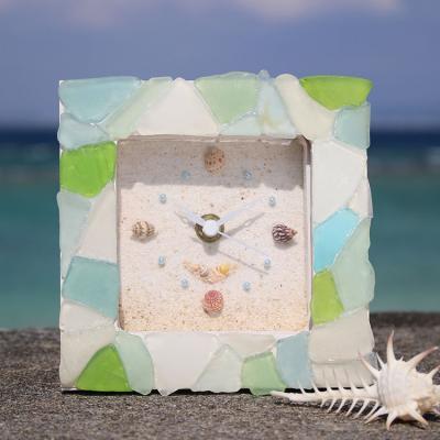 ふるさと納税 恩納村 「シーグラスクロック」「シェルフォトフレーム」セット【沖縄の海からの贈り物】 |  | 01