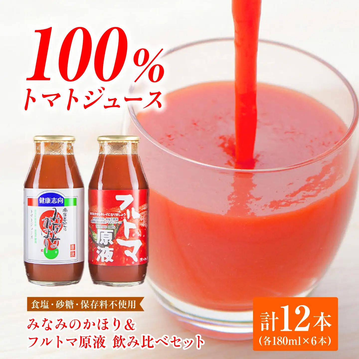 飲みくらべセット 12本入り（みなみのかほり＆フルトマ原液/各180ml） 高知県土佐市 【有限会社　池一菜果園】 [BQAG005]