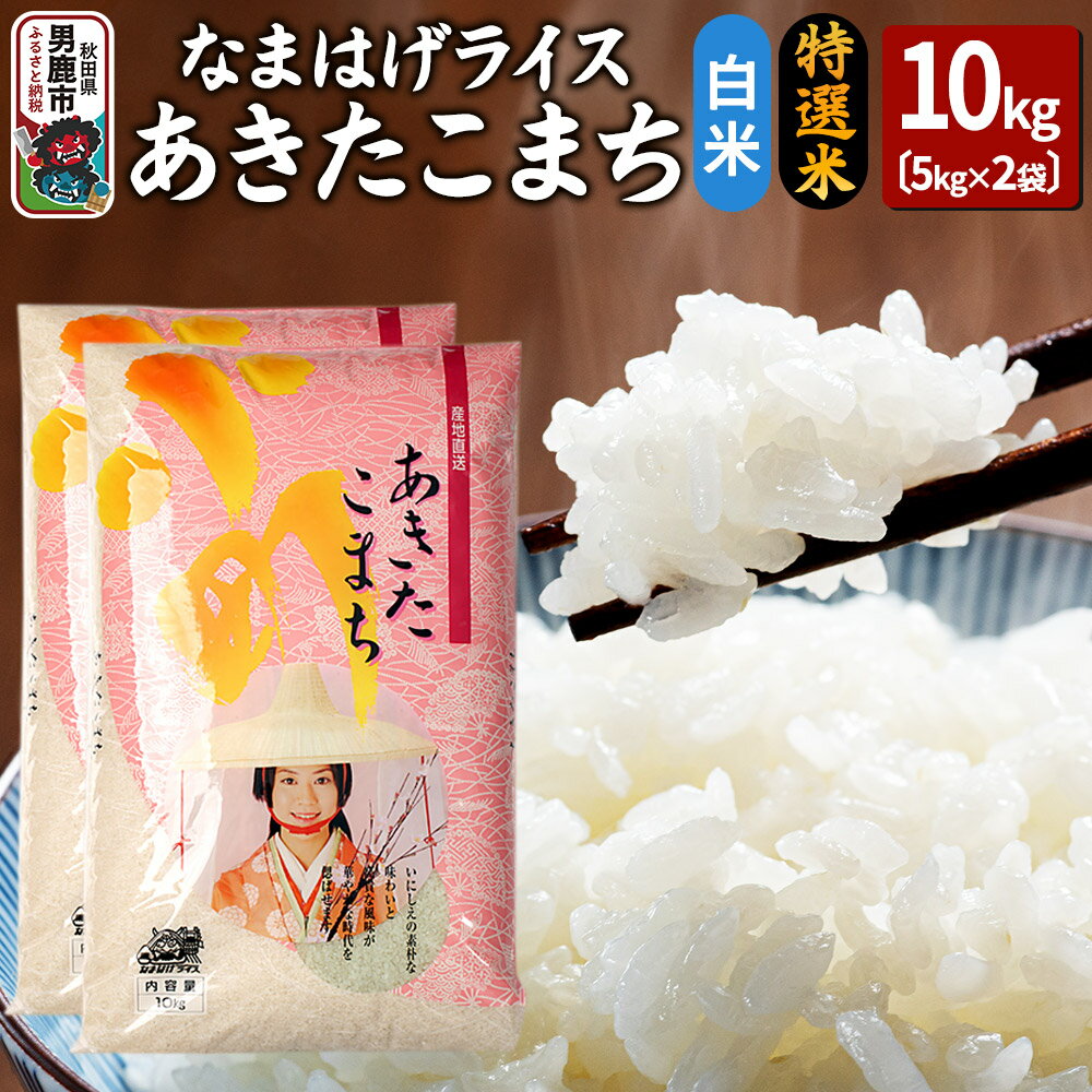 【ふるさと納税】令和6年産『なまはげライス』あきたこまち 特選米 10kg（5kg×2袋）白米 吉運商店 秋田県 男鹿市 お米 お弁当 おにぎり