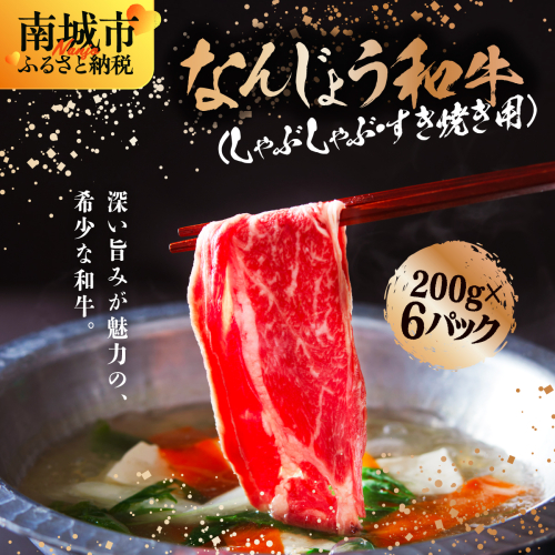 なんじょう和牛しゃぶしゃぶ用 200g×6パック【TM0103】