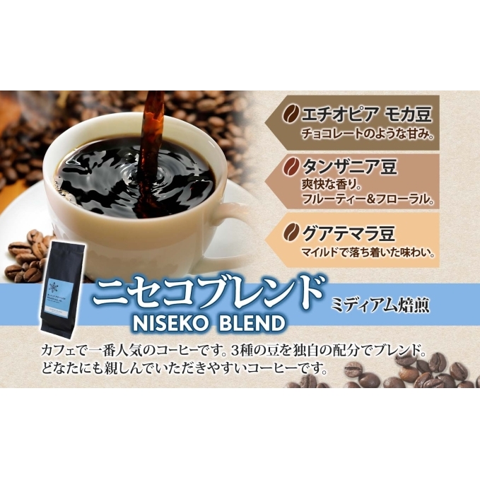 ニセコブレンド コーヒー 挽き豆 200g ミディアムロースト 珈琲 ドリップコーヒー 豆 小分け 自家焙煎 ミディアム焙煎 グアテマラ豆 グリーンファームカフェ 中煎り 訳あり 挽きたてコーヒー _