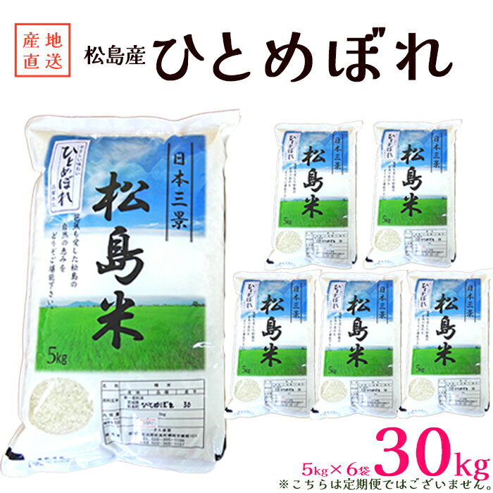 【ふるさと納税】 【令和7年度産】松島産ひとめぼれ5kg×6袋 ／ 新米 お米 白米 精米 30kg 送料無料 宮城県 No.086