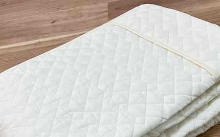 コットン大好き　丸洗いOK　肌掛けキルトケット（綿100％）シングル　生成り　RK-1