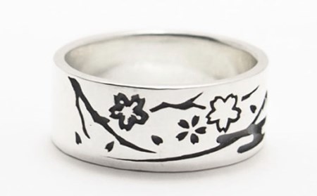 【ハンドメイドアクセサリー】和柄リング(富士)