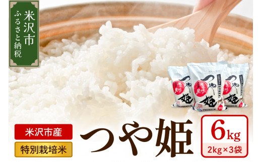 【先行予約】【 令和8年産 】 特別栽培米 つや姫 計 6kg ( 2kg × 3袋 ) 2026年産 産地直送 農家直送 ブランド米