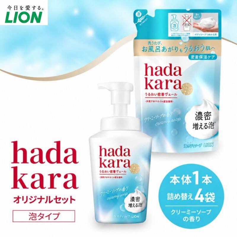 【ふるさと納税】hadakaraモイストボディケアソープ 泡タイプ クリーミーソープの香り 本体・替えセット(本体1・替4)