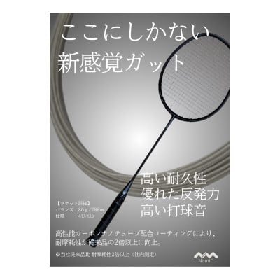 
            カーボンナノチューブガットモデル・バドミントンセット(ガット張上げ・ケース付)25lbs×シャーモ君【1697286】
          