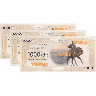 アイアイ今治 宿泊券 1000ポイント分 × 3枚(3000円相当額)【B903】【1304368】