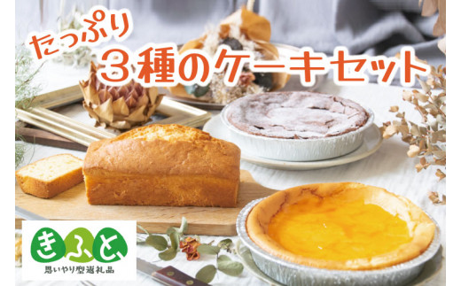 「思いやり型返礼品」【のし対応可】たっぷり3種ケーキ｜栃木県 益子町 ふるさと納税 ケーキ 3種 スイーツ セット チーズケーキ ガトーショコラ パウンドケーキ（AR002）