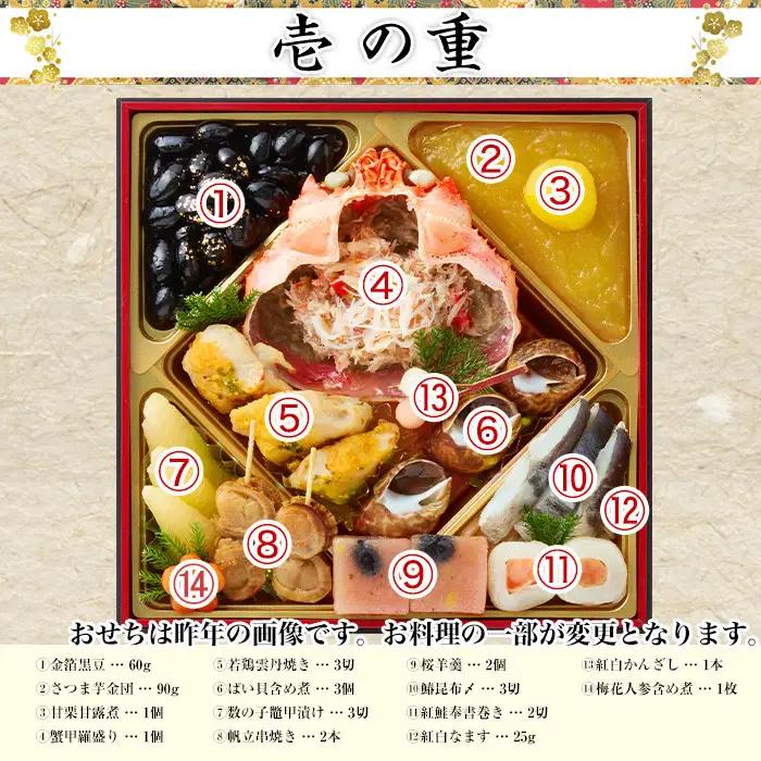 【京都・先斗町ふじ田監修】おせち「福寿安」3～4人前｜京都 本格料亭おせち 定番 華やか 人気おせち