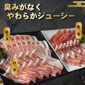 契約農場ですくすく育った宮崎ポーク極豚上しゃぶしゃぶ食べ比べセット 900g（豚肉 豚 豚バラ バラ モモ ロース しゃぶしゃぶ用 宮崎県）