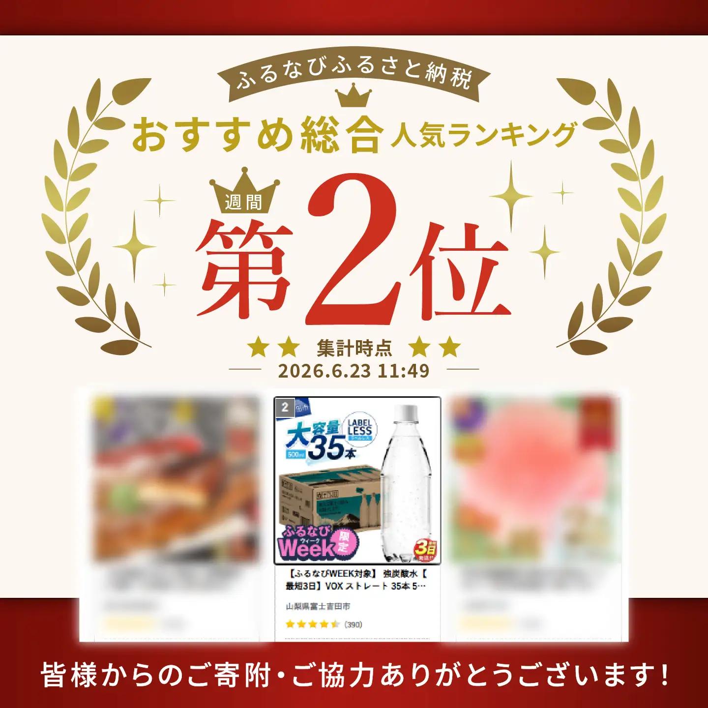 強炭酸水 【最短3日発送】VOX ストレート バナジウム 強炭酸水 35本 500ml ラベルレス【富士吉田市限定カートン】 炭酸