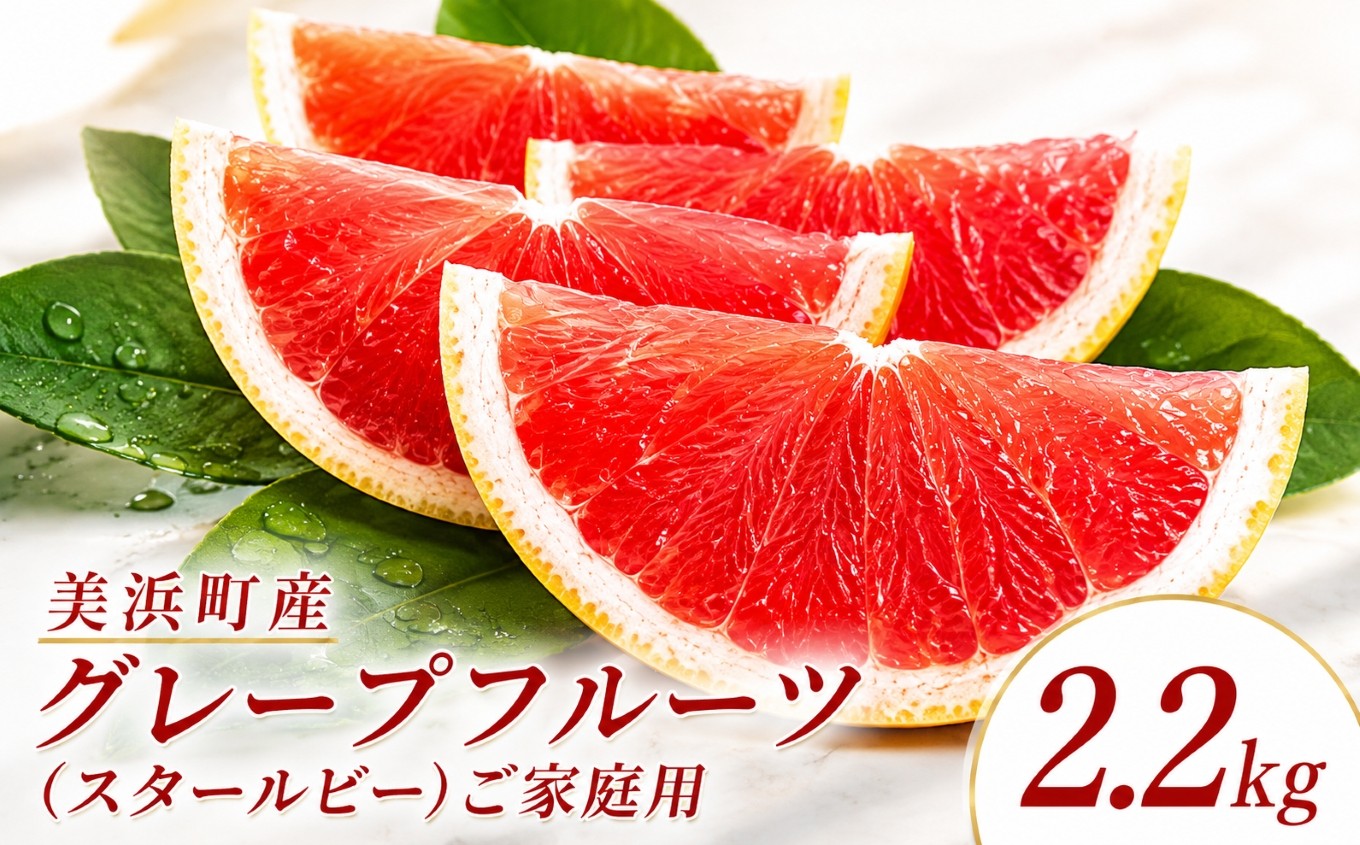
                  美浜町産グレープフルーツ（スタールビー）ご家庭用　6-8玉（約2.2kg）　※2026年5月上旬～7月上旬頃に順次発送予定
                