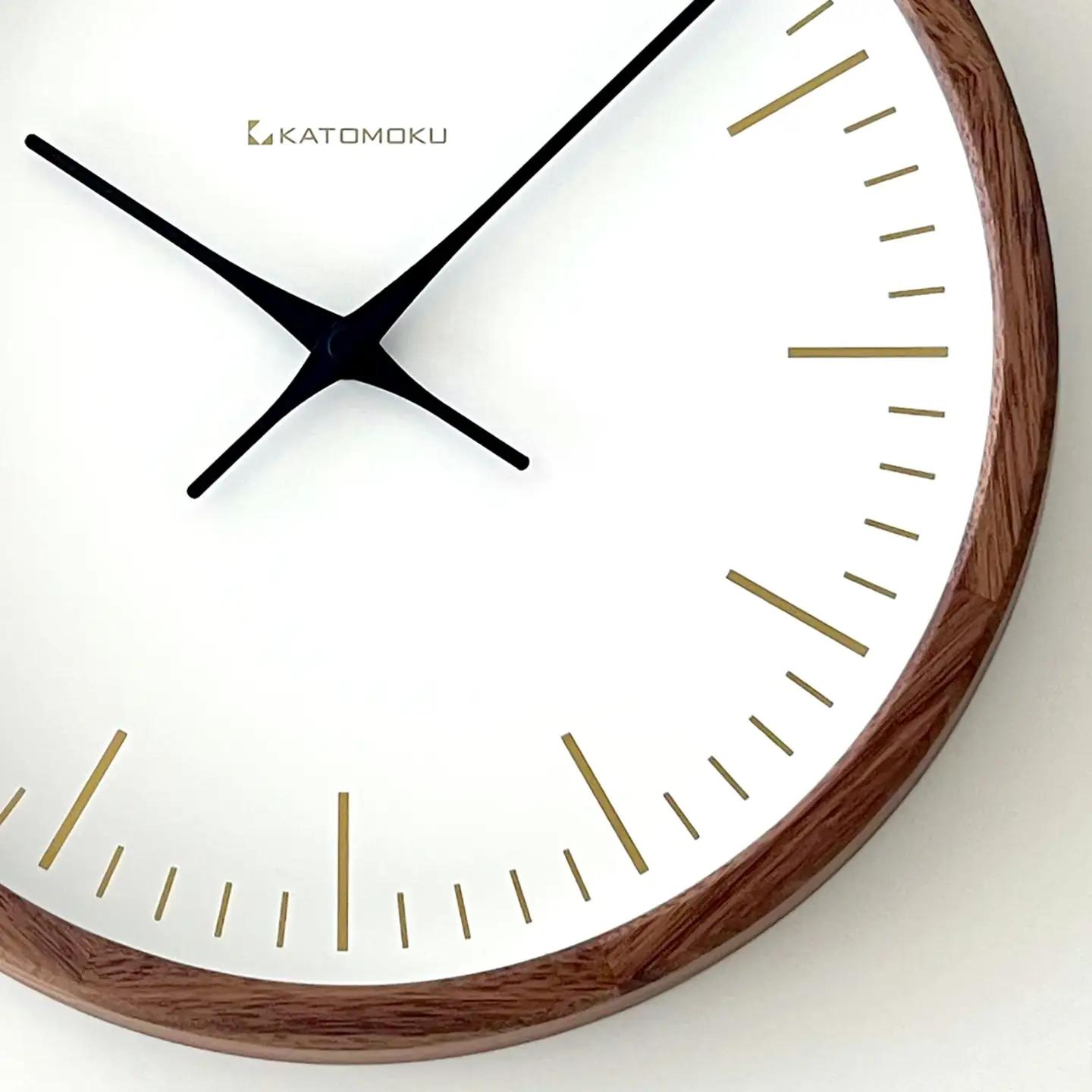 KATOMOKU muku clock 木製掛け時計（ウォールナット）km-129WA