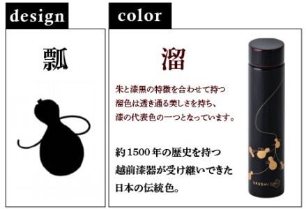 URUSHI POKETLE 瓢デザイン 180ml　溜色